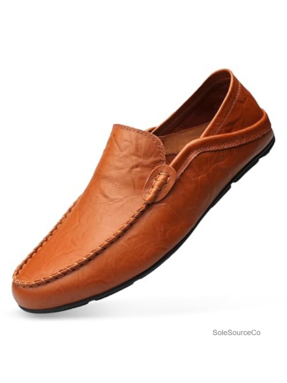 Men's Genuine Leather Slip-On Loafers Breathable Casual Driving Shoes